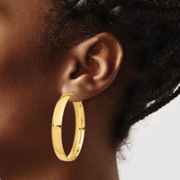 14K Yellow Gold 7mm High Polished Large Hoop Earrings by 0