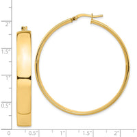 14K Yellow Gold 7mm High Polished Large Hoop Earrings by 0