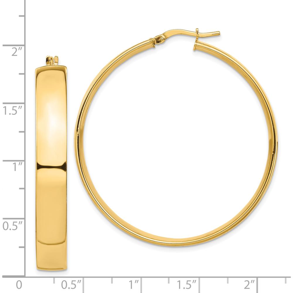 14K Yellow Gold 7mm High Polished Large Hoop Earrings by 0