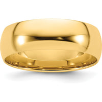 14K Yellow Gold 7mm Lightweight Comfort Fit Wedding Band - Size 9 by Luciano & Cie