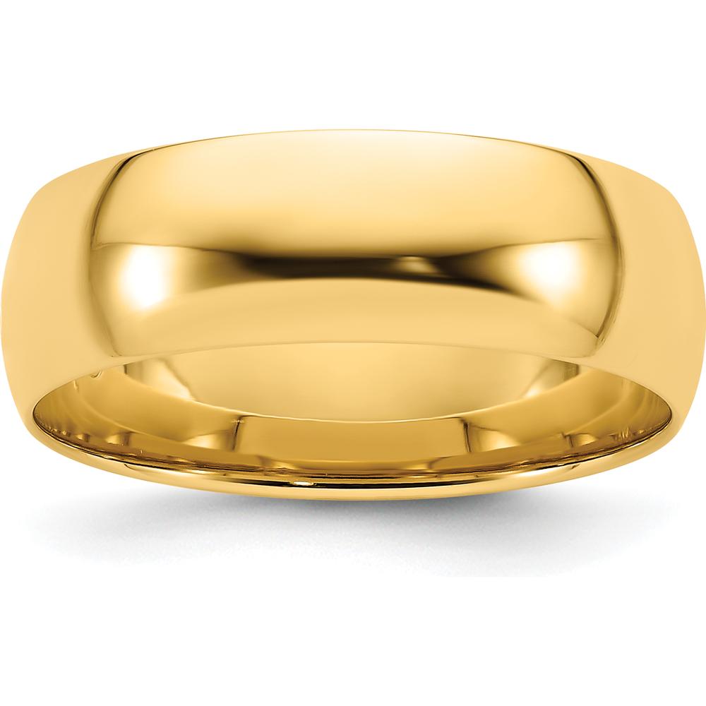 14K Yellow Gold 7mm Lightweight Comfort Fit Wedding Band - Size 9 by Luciano & Cie