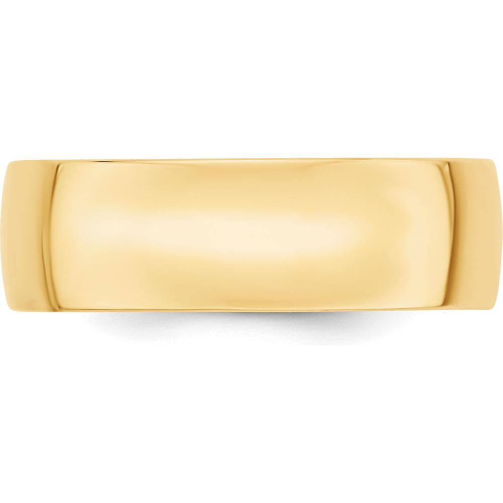 14K Yellow Gold 7mm Lightweight Comfort Fit Wedding Band - Size 9 by Luciano & Cie