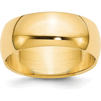 14K Yellow Gold 7mm Lightweight Half Round Wedding Band - Size 11 by Luciano & Cie