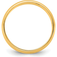 14K Yellow Gold 7mm Milgrain Edge Half Round Wedding Band - Polished Domed Profile by Luciano & Cie