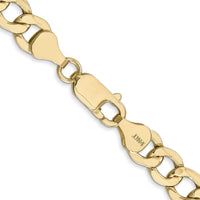 14K Yellow Gold 7mm Semi-Solid Curb Chain Necklace - 22 Inches by Oro Pregiato