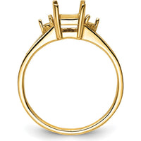 14K Yellow Gold 7x5mm Emerald-Cut Gemstone Ring Mounting for Custom Stone by Monteluci Fine Jewelry