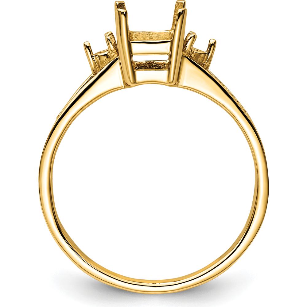 14K Yellow Gold 7x5mm Emerald-Cut Gemstone Ring Mounting for Custom Stone by Monteluci Fine Jewelry