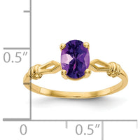 14K Yellow Gold 7x5mm Oval Amethyst Ring - 0.75 Carat Total Amethyst Weight by Monteluci Fine Jewelry