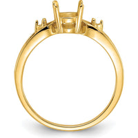 14K Yellow Gold 7x5mm Oval Gemstone Mounting Ring with Split Shank and Polished Finish by Monteluci Fine Jewelry
