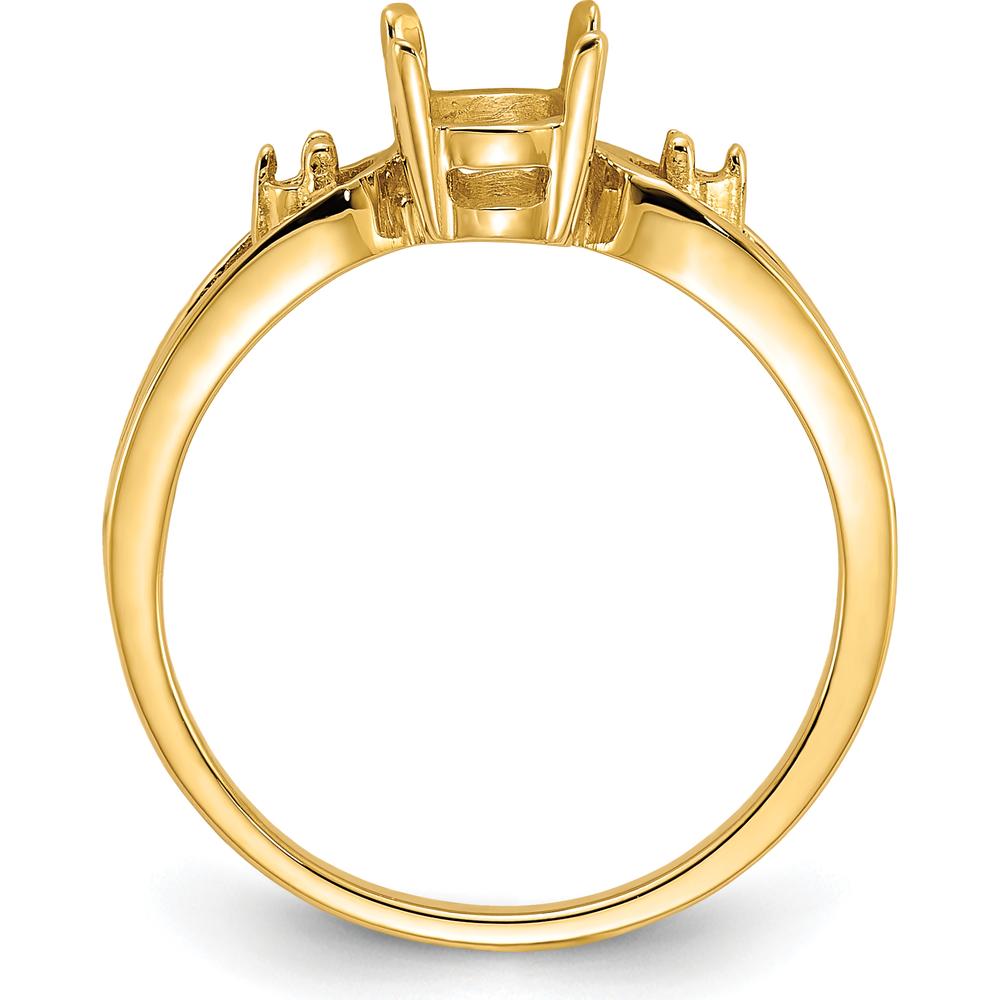 14K Yellow Gold 7x5mm Oval Gemstone Mounting Ring with Split Shank and Polished Finish by Monteluci Fine Jewelry