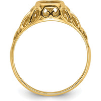 14K Yellow Gold 7x5mm Oval Gemstone Ring Mounting - Polished Finish by Monteluci Fine Jewelry