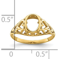 14K Yellow Gold 7x5mm Oval Gemstone Ring Mounting - Polished Finish by Monteluci Fine Jewelry