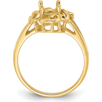 14K Yellow Gold 7x5mm Oval Gemstone Ring Mounting with Polished Vine Design by Monteluci Fine Jewelry