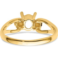14K Yellow Gold 7x5mm Oval Gemstone Ring Mounting with Split Shank Design by Monteluci Fine Jewelry