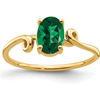 14K Yellow Gold 7x5mm Oval Mount St. Helens Helenite Ring - 1 Carat Total Gemstone Weight by Monteluci Fine Jewelry