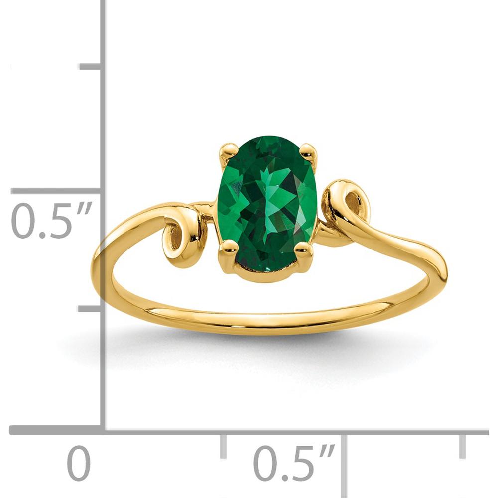 14K Yellow Gold 7x5mm Oval Mount St. Helens Helenite Ring - 1 Carat Total Gemstone Weight by Monteluci Fine Jewelry