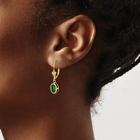 14K Yellow Gold 7x5mm Oval Mount St. Helens Leverback Earrings - 1 Carat Total Helenite Weight by Monteluci Fine Jewelry