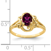 14K Yellow Gold 7x5mm Oval Rhodolite Garnet Filigree Ring - 1.05 Carat Natural Gemstone by Monteluci Fine Jewelry