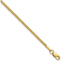 14K Yellow Gold 8" 1.3mm Franco Chain Bracelet with Lobster Clasp by Oro Pregiato