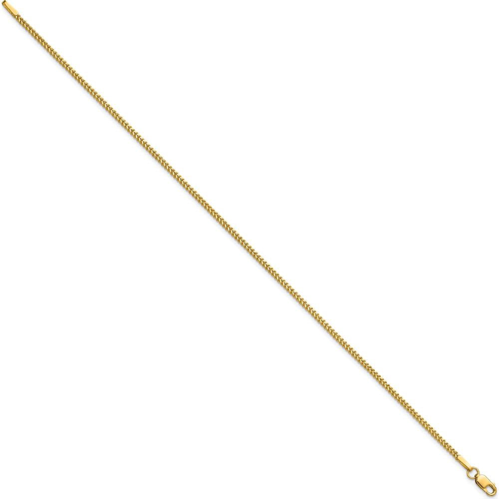14K Yellow Gold 8" 1.3mm Franco Chain Bracelet with Lobster Clasp by Oro Pregiato