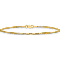 14K Yellow Gold 8" 1.3mm Franco Chain Bracelet with Lobster Clasp by Oro Pregiato