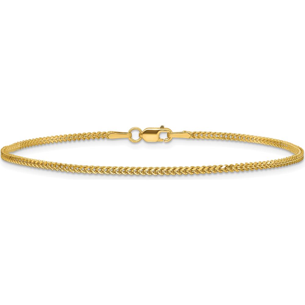 14K Yellow Gold 8" 1.3mm Franco Chain Bracelet with Lobster Clasp by Oro Pregiato