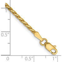 14K Yellow Gold 8" 1.9mm Diamond-Cut Parisian Wheat Chain Bracelet with Lobster Clasp by Oro Pregiato
