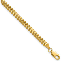 14K Yellow Gold 8" 2.5mm Franco Chain Bracelet with Lobster Clasp by Oro Pregiato