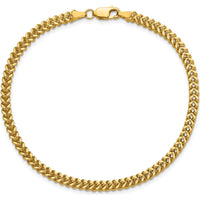14K Yellow Gold 8" 2.5mm Franco Chain Bracelet with Lobster Clasp by Oro Pregiato