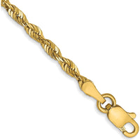 14K Yellow Gold 8" 2.5mm Ultra Diamond-Cut Rope Chain with Lobster Clasp by Oro Pregiato