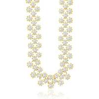 14K Yellow Gold 8.2 Carat Tennis Necklace with Prong-Set Round Brilliant Diamonds - Royal Jewelry