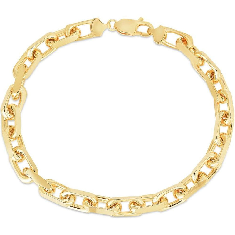 14K Yellow Gold 8.25" French Cable Chain Bracelet - 6.1mm Width by Orozza Fine Jewelry