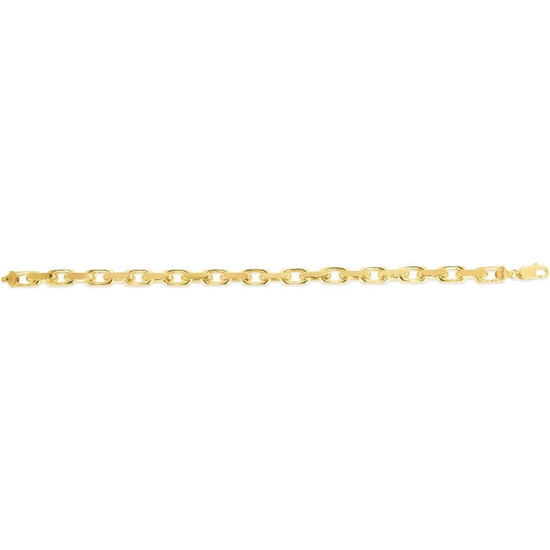 14K Yellow Gold 8.25" French Cable Chain Bracelet - 6.1mm Width by Orozza Fine Jewelry