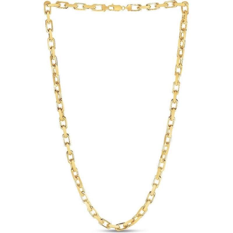 14K Yellow Gold 8.25" French Cable Chain Bracelet - 6.1mm Width by Orozza Fine Jewelry