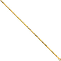 14K Yellow Gold 8.25" Polished Fancy Bar Link Bracelet with Lobster Clasp - 2.61mm Width by 0