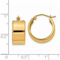 14K Yellow Gold 8.25mm Polished Large Hoop Earrings - Elegant Gold Hoop Design by 0