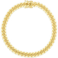 14K Yellow Gold 8.2mm Classic Miami Cuban Bracelet with Box Lock - 8.5" by Orozza Fine Jewelry