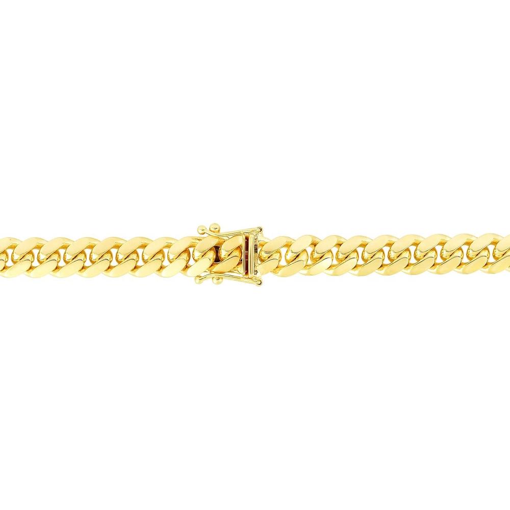 14K Yellow Gold 8.2mm Classic Miami Cuban Bracelet with Box Lock - 8.5" by Orozza Fine Jewelry