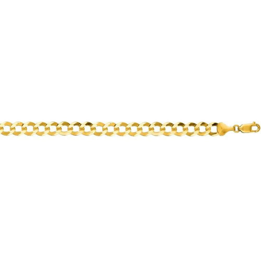 14K Yellow Gold 8.2mm Comfort Curb Chain Bracelet - 8.5" by Orozza Fine Jewelry