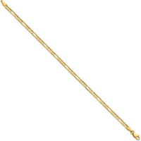14K Yellow Gold 8" 3mm Concave Open Figaro Bracelet with Lobster Clasp by Oro Pregiato