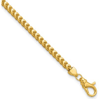 14K Yellow Gold 8" 3mm Franco Chain Bracelet with Fancy Lobster Clasp by Oro Pregiato