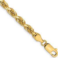 14K Yellow Gold 8" 4.5mm Diamond-Cut Quadruple Rope Chain with Lobster Clasp by Oro Pregiato
