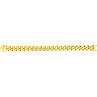 14K Yellow Gold 8.5" 13.5mm Polished Miami Cuban Link Bracelet with Secure Box Clasp by Orozza Fine Jewelry