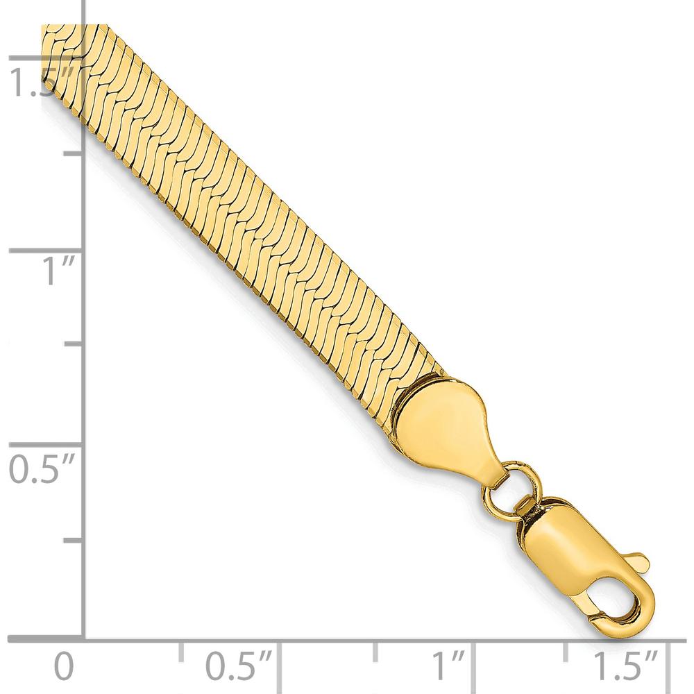 14K Yellow Gold 8" 5.5mm Herringbone Bracelet with Lobster Clasp by 0