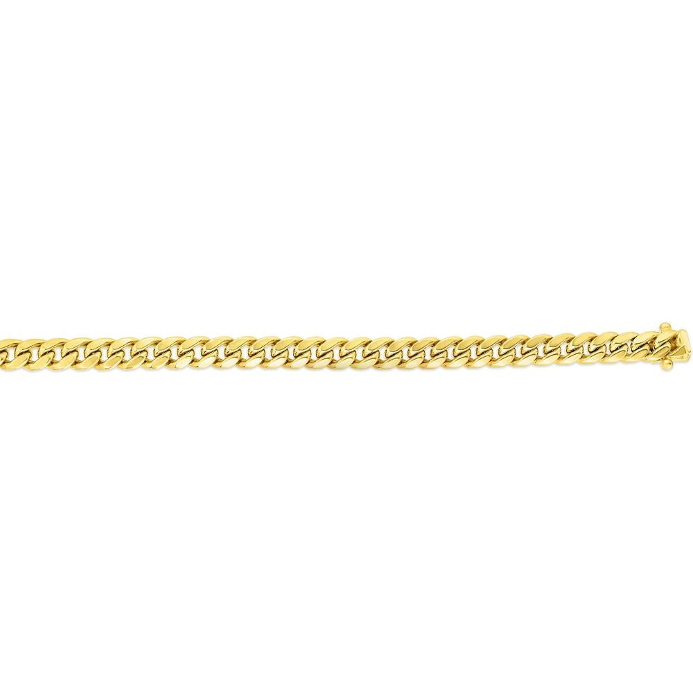 14K Yellow Gold 8.5" Miami Cuban Bracelet with Box Clasp - 6.1mm Semi-Solid by Orozza Fine Jewelry