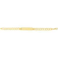 14K Yellow Gold 8.5" Polished Curb ID Chain Bracelet for Men by Orozza Fine Jewelry