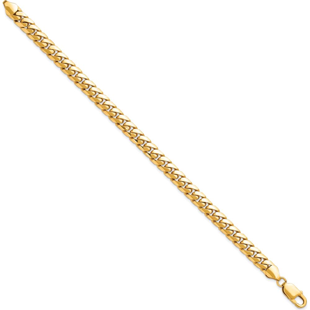 14K Yellow Gold 8.5" Solid Miami Cuban Link Bracelet - 6.75mm Width by Oro Pregiato