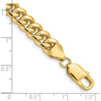14K Yellow Gold 8.5" Solid Miami Cuban Link Bracelet - 6.75mm Width by Oro Pregiato