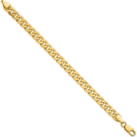 14K Yellow Gold 8.5mm Flat Beveled Curb Chain Bracelet with Lobster Clasp - 8 Inches by Oro Pregiato