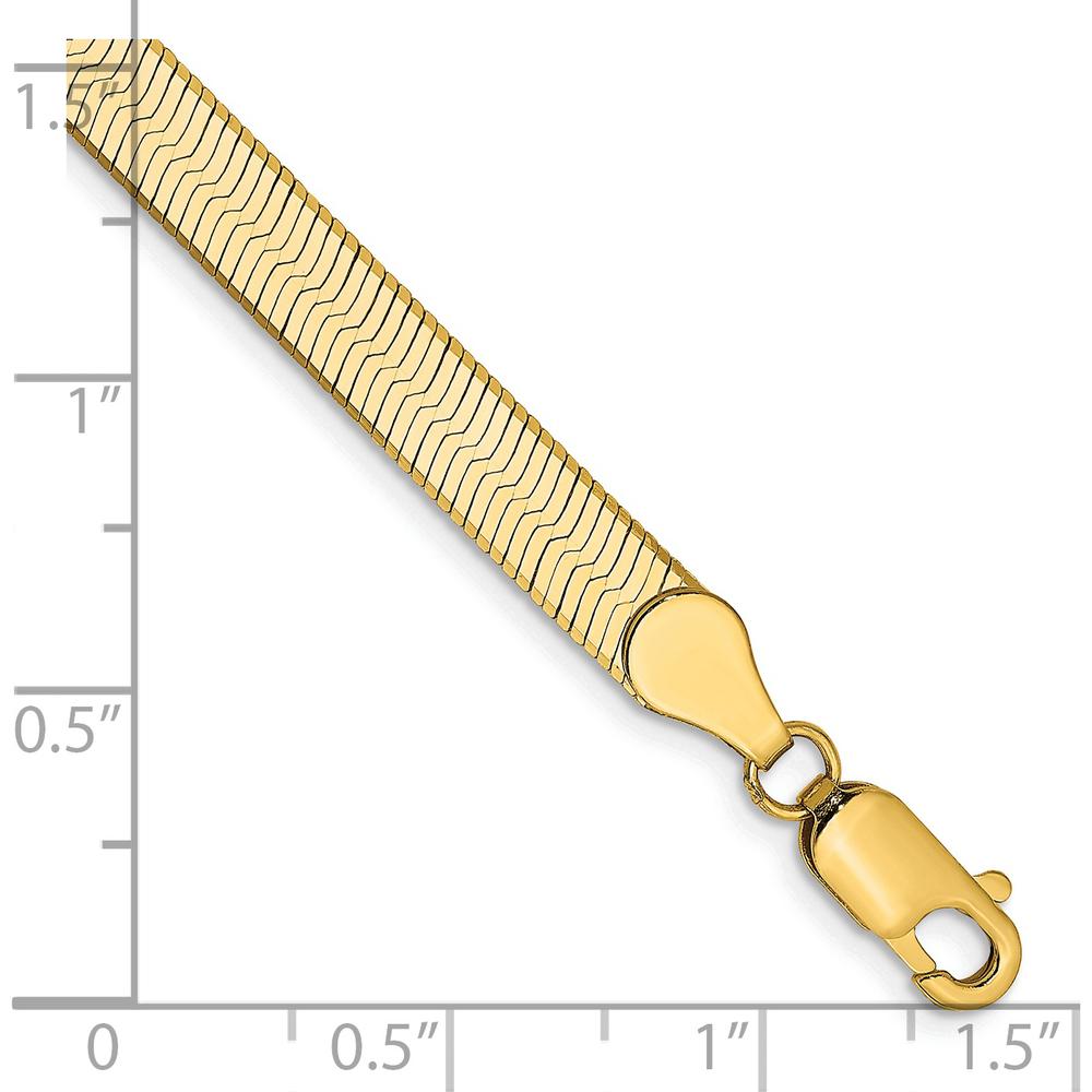 14K Yellow Gold 8" 5mm Herringbone Bracelet with Lobster Clasp - Polished Finish by 0
